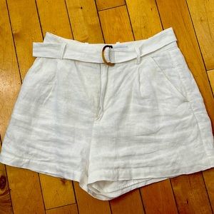 Linen white shorts high waist